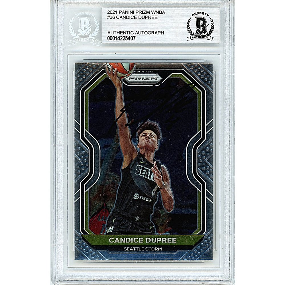 Candice Dupree Signed 2021 Panini Prizm WNBA Basketball Card Beckett Autographed